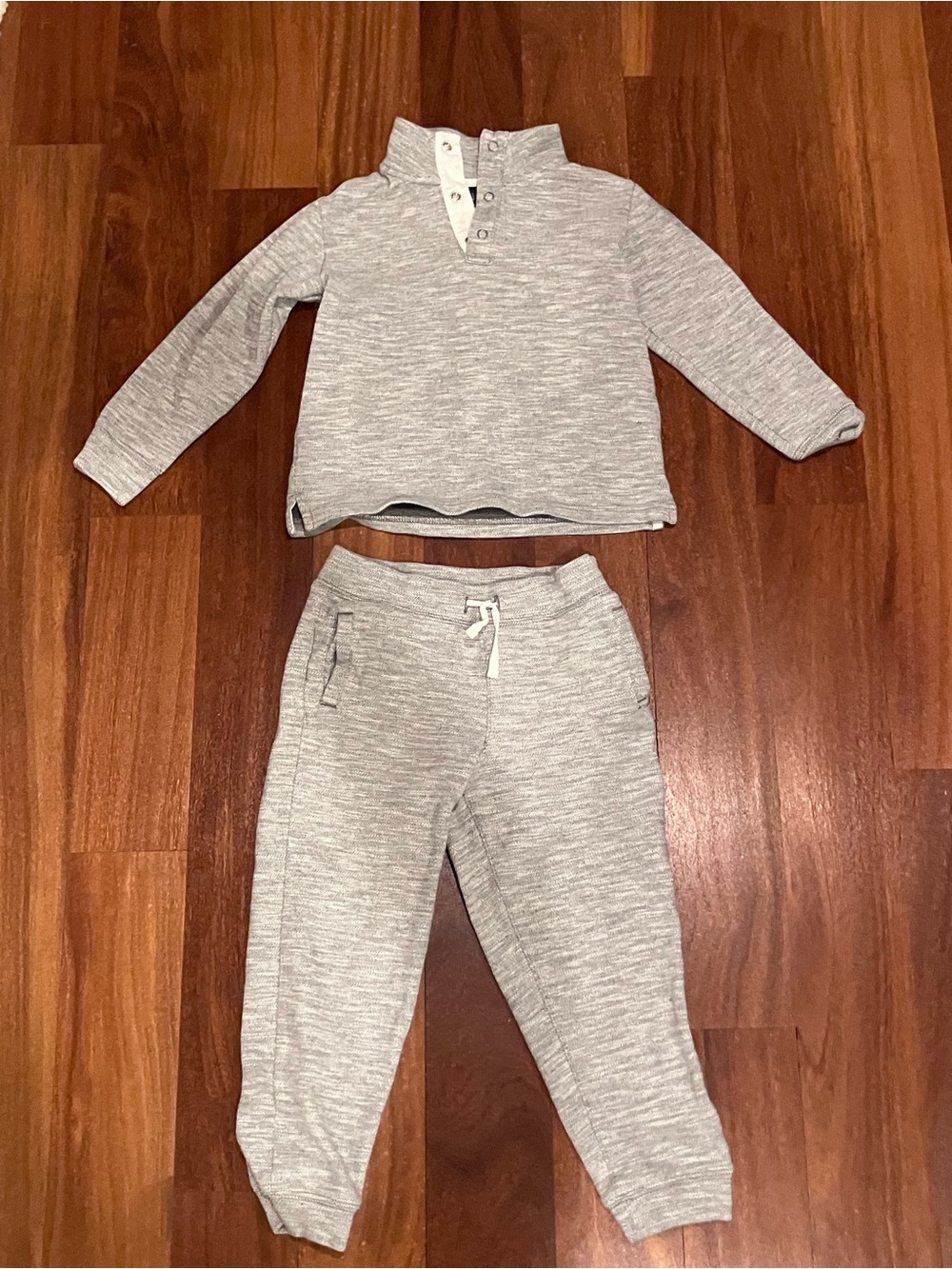 Janie and Jack Light Gray Heather Two-Piece Jogger Set